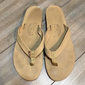 Rainbow leather sandals